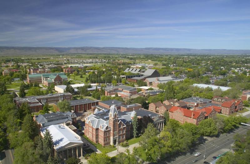 Aerial shot of Ellensburg campus