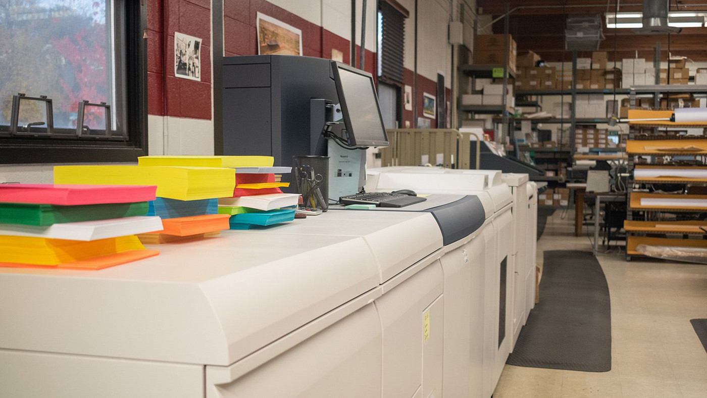 Up close shot of the Wildcat Printing center at Central Washington University.