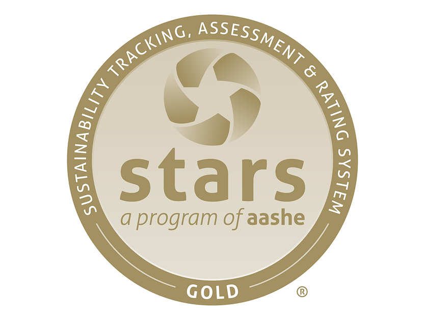 Image of the AASHE Gold star badge