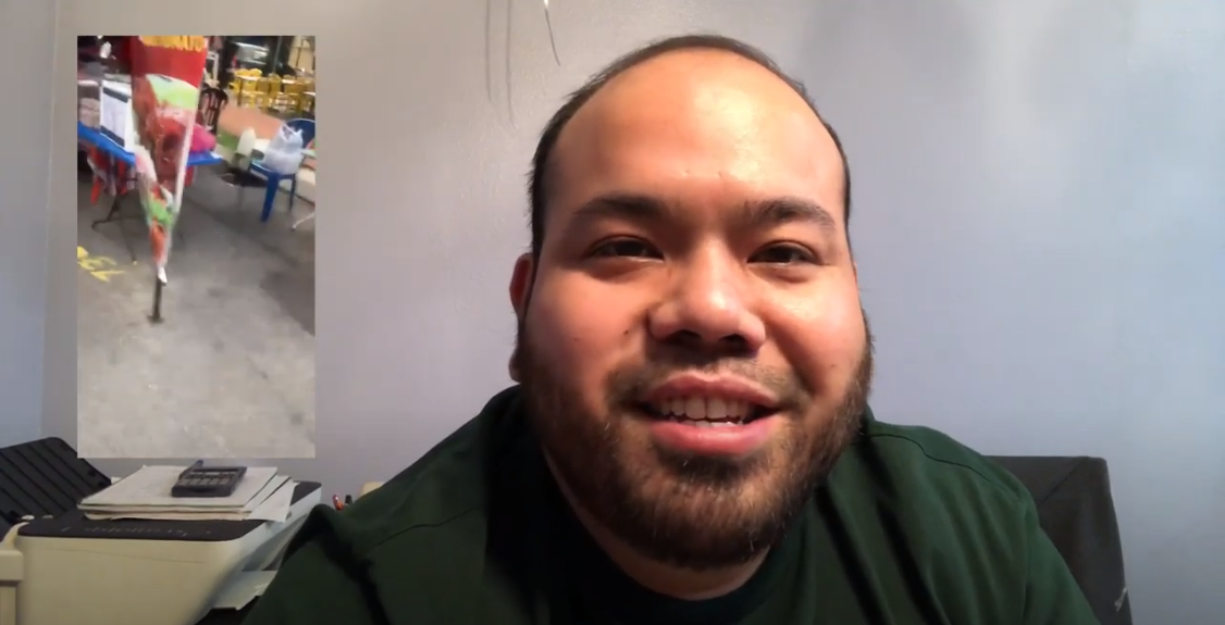 Youtube screencap of Syafiq M. Suhaimi's recording a video for his vlogs.