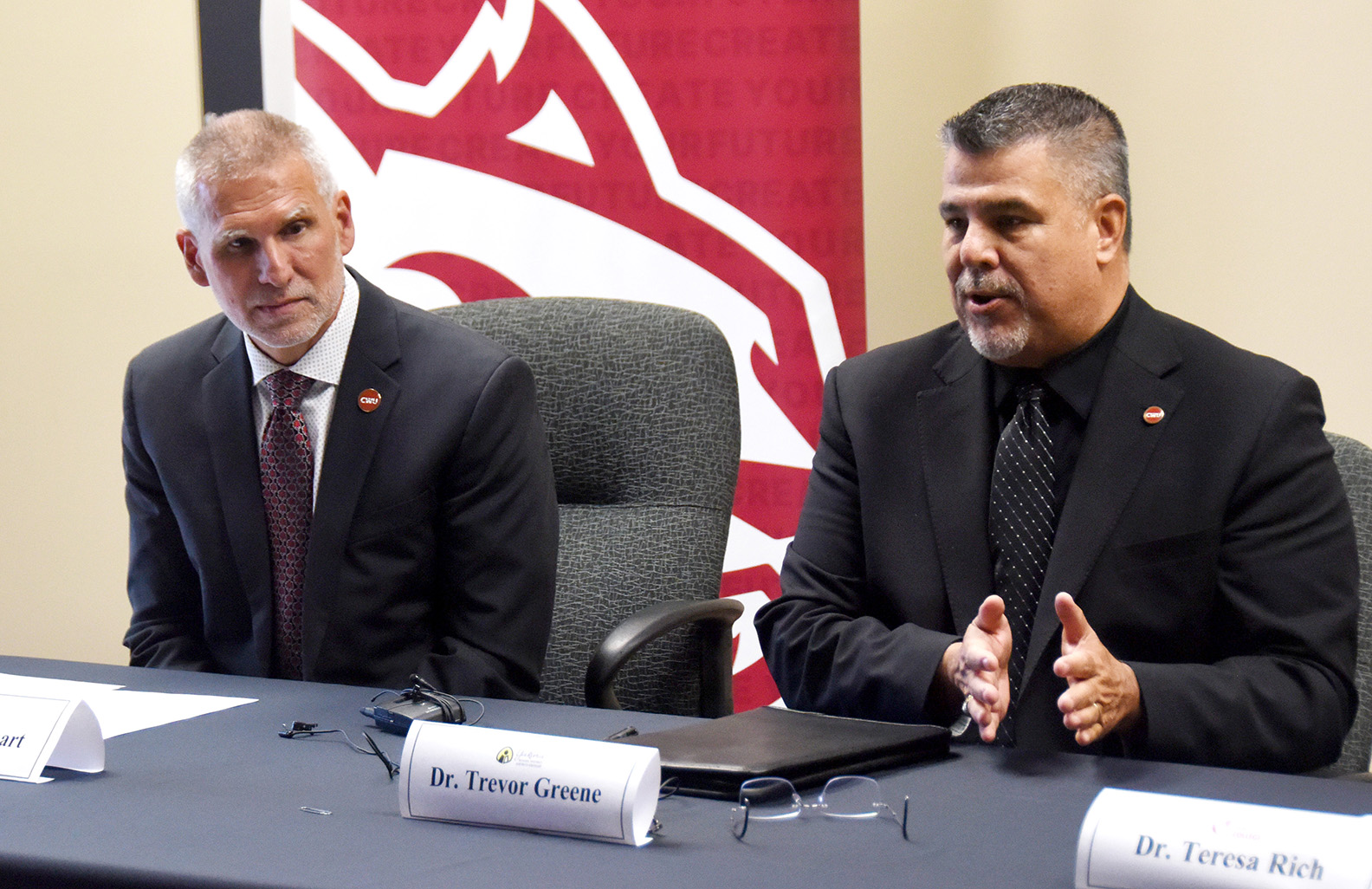 Yakima School District Superintendent Trevor Greene speaks at Thursday's press conference.