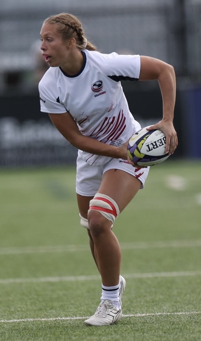 Tessa Hann suits in a US National Team jersey
