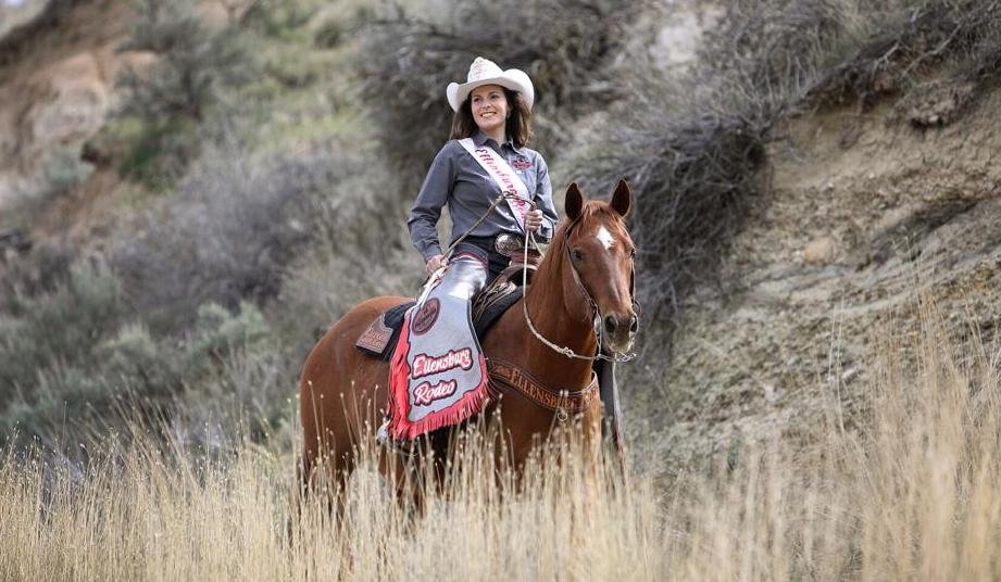 Alexis Andrews rides her horse, Thunder.