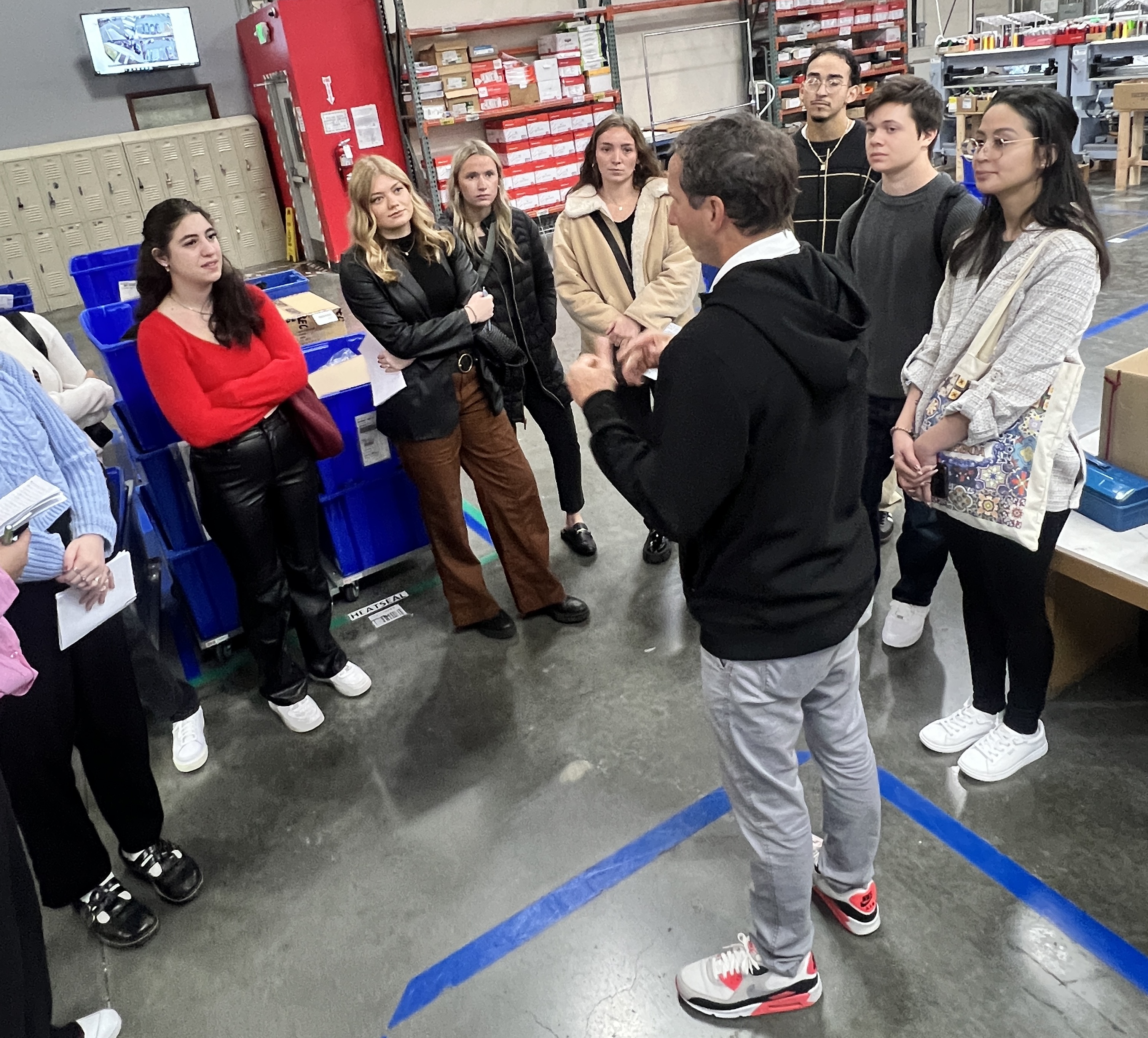 CWU students talk to an employee at Cutter and Buck