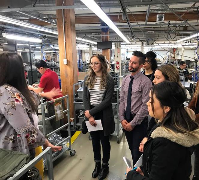 CWU manufacturing, apparel and textiles students tour the Filson factory in Seattle — one of eight companies the group visited in early October.