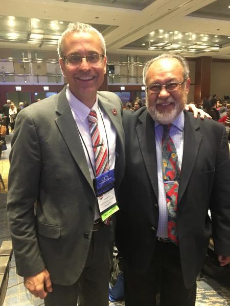 Left to right: Aaron Brown, CWU associate dean for Student Development and Achievement, and Arteaga at the Council for Opportunity in Education 38th annual conference in Chicago.