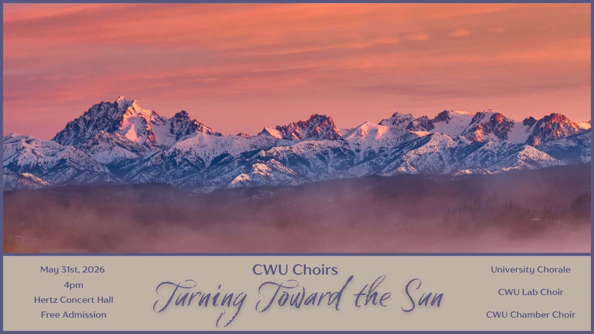 Promotional graphic for CWU choir event