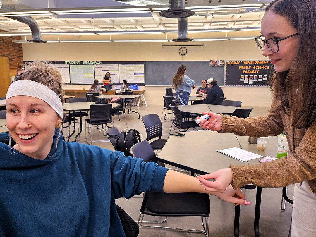 CWU Child Life students perform a training exercise