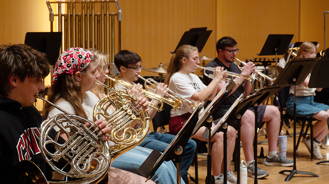 The CWU Concert Band on stage