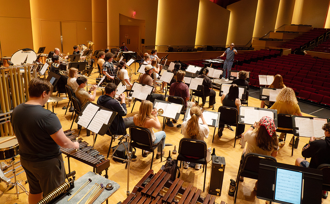 The CWU Concert Band on stage