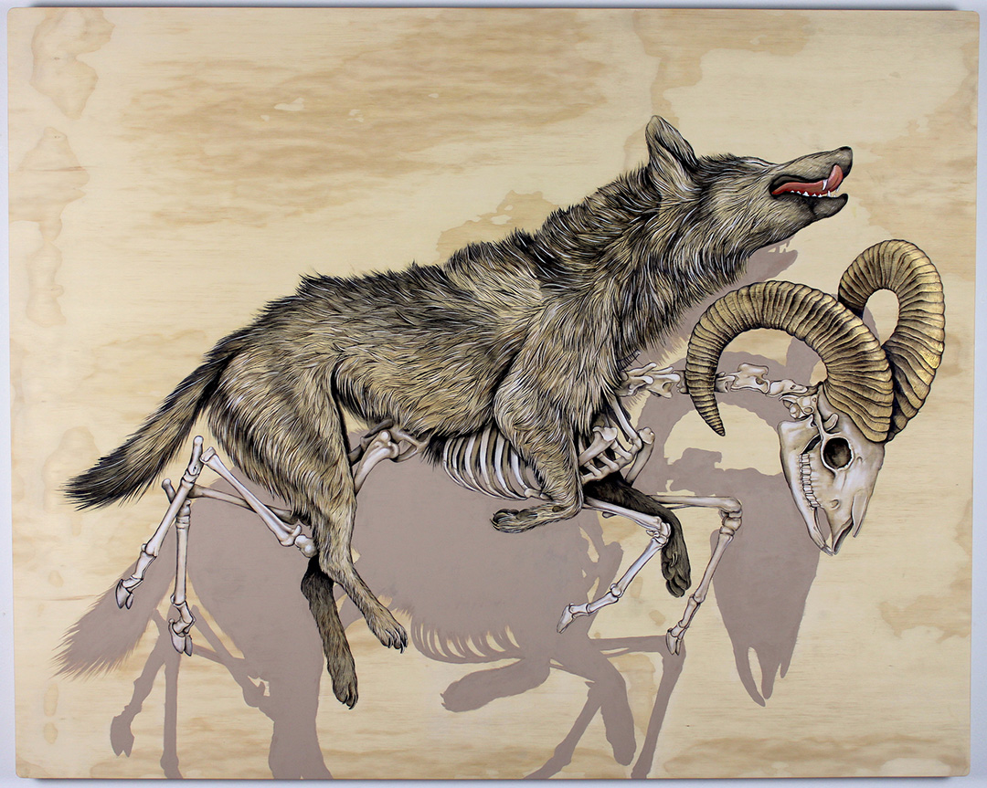 Justin Gibbens, False Prophet II, Watercolor, ink, acrylic on panel