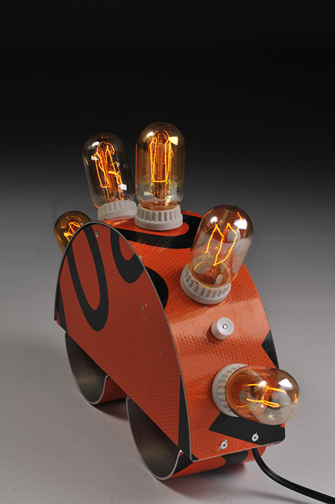 Ross Lunz, Beetle Bug, Salvaged aluminum street signs.