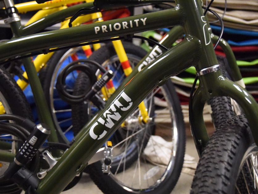Photo of a CWU-branded bike intended for the Bike Share program.