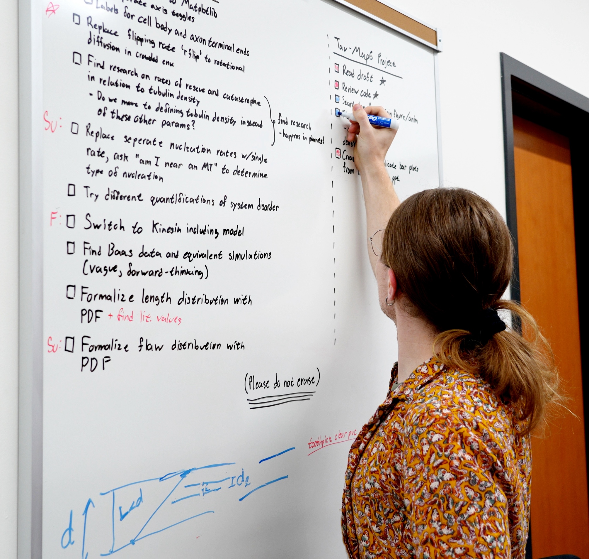 photo of Calvin Sprouse doing science things on a whiteboard