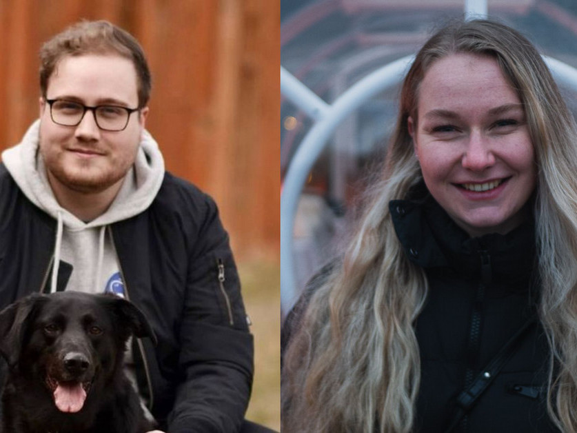 CWU students Jaap Donker, left, and Betty Mittelstaedt won the grand prize at the Student Corporate Engagement Challenge, hosted by the Intentional Endowments Network.