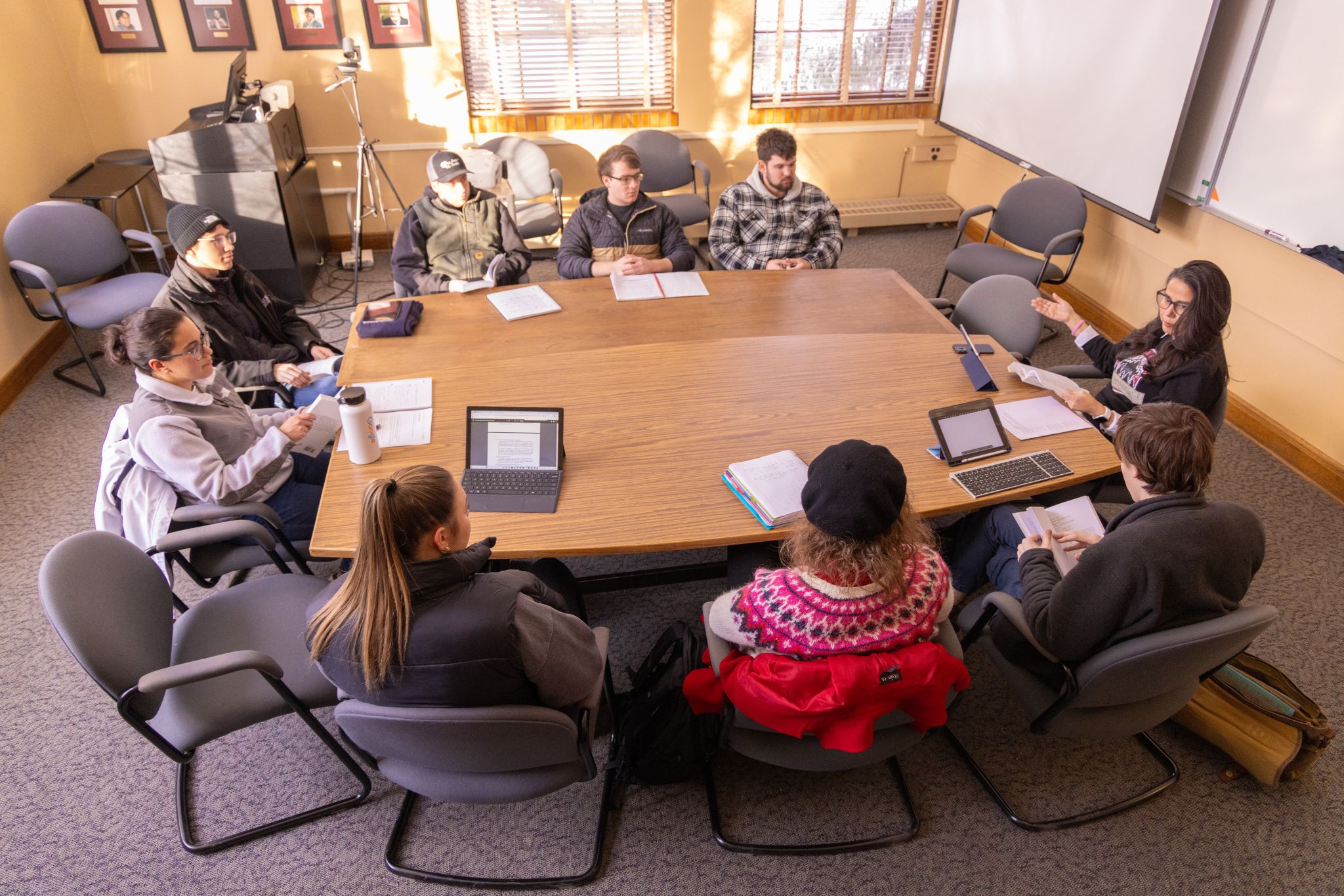 Denison leading a seminar class
