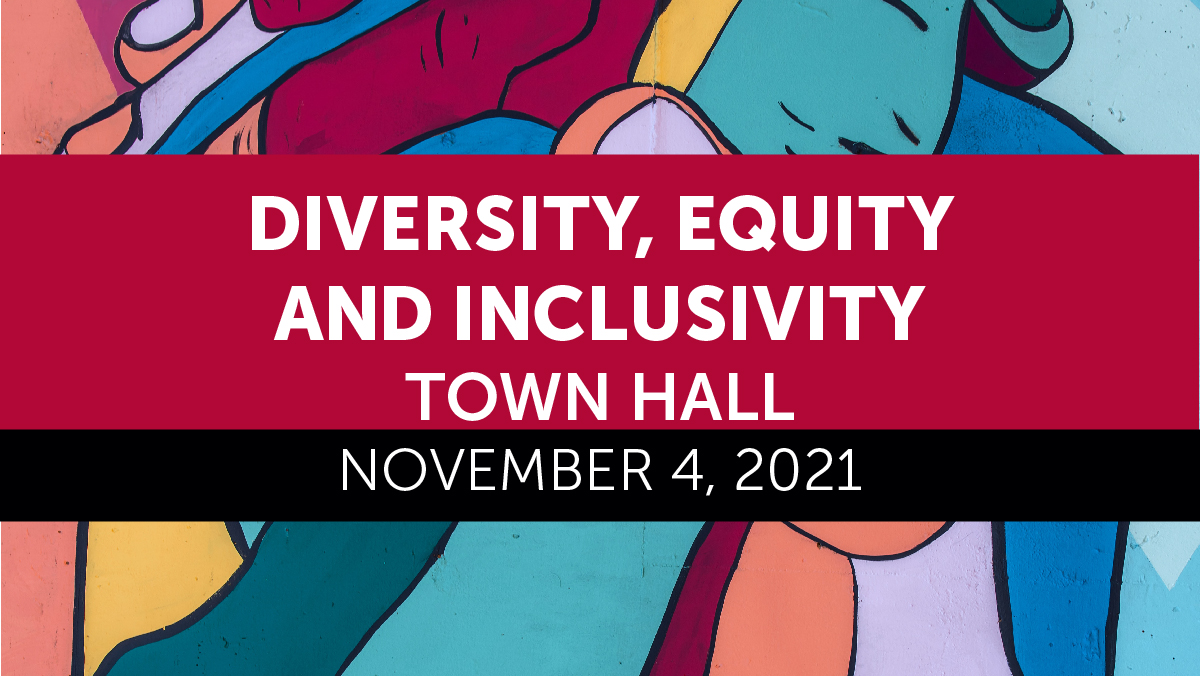 Diversity, Equity and Inclusivity Town Hall, November 4 graphic
