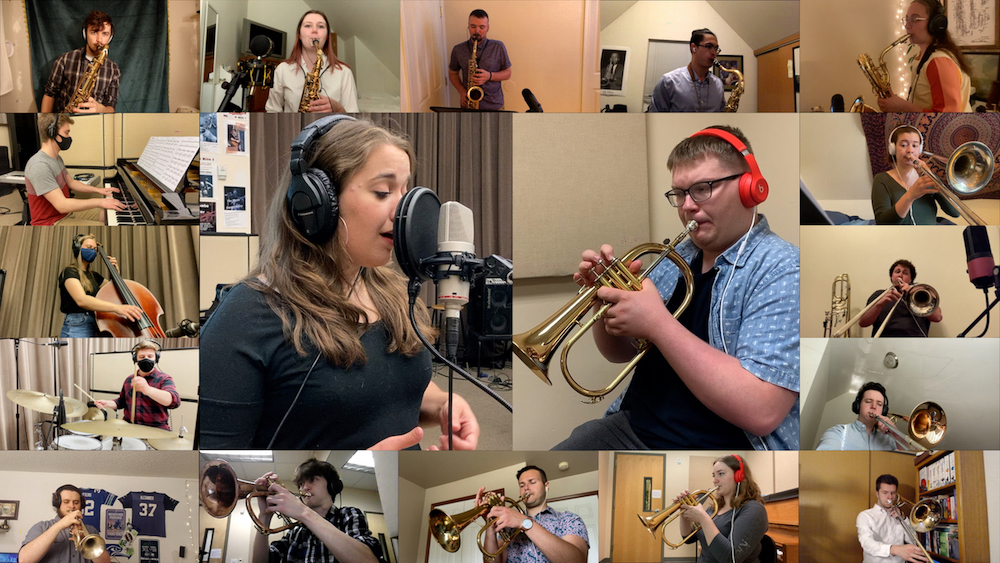 CWU Jazz Band 1 had to perform asynchronously as a result of the COVID-19 pandemic.