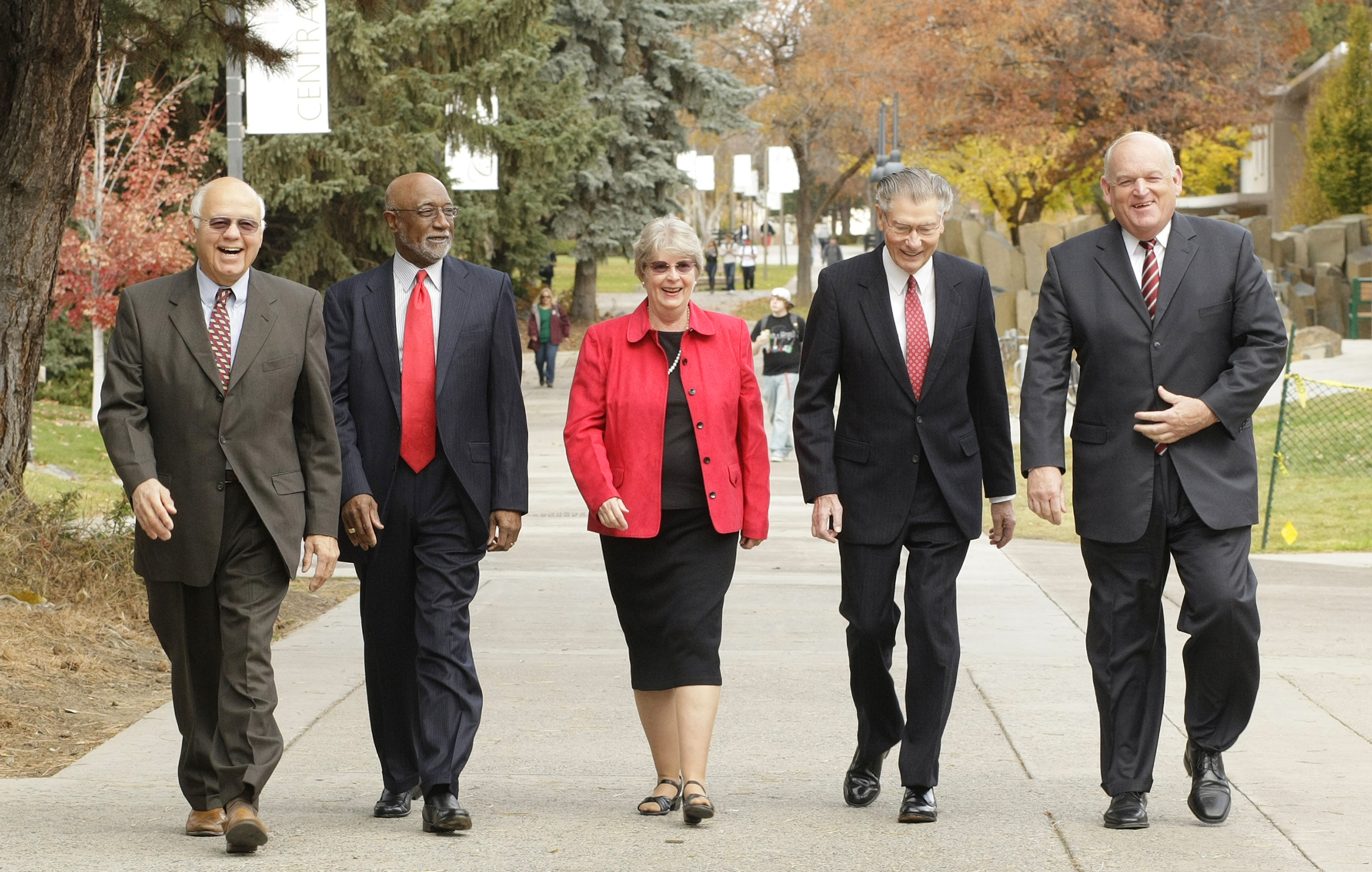 Photo of McIntyre with all the living former presidents of the university.