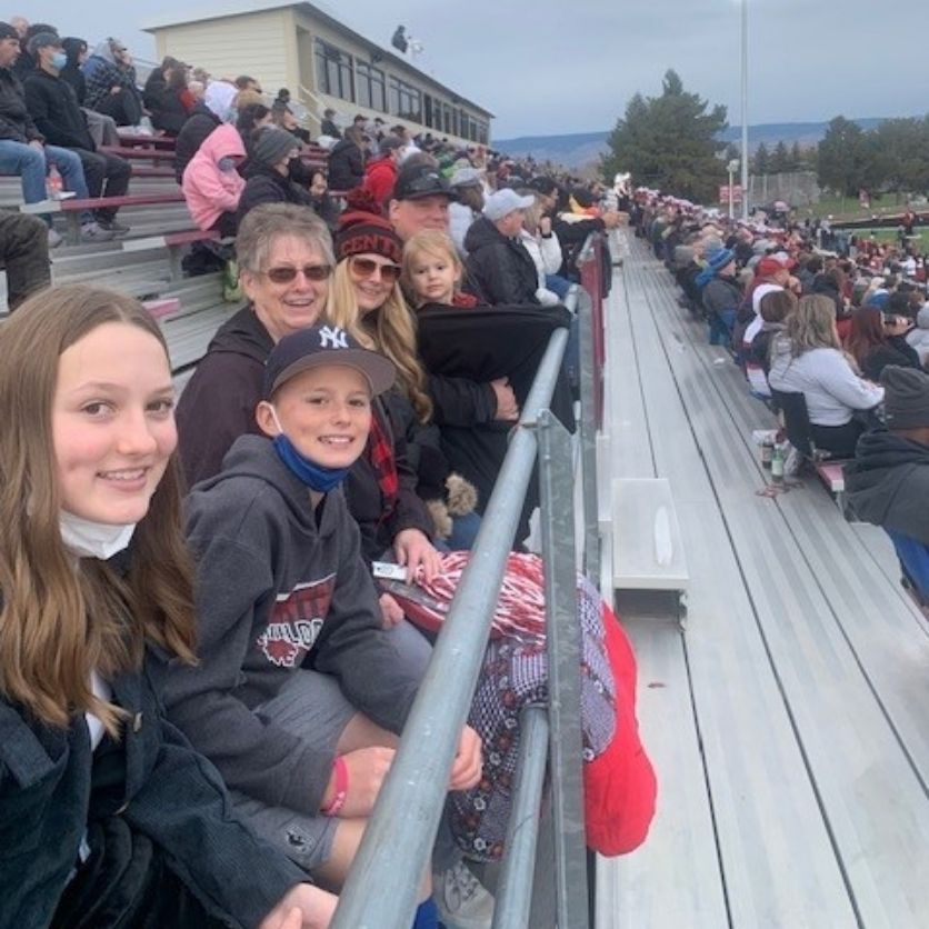 Kim Dawson and her family at a football game