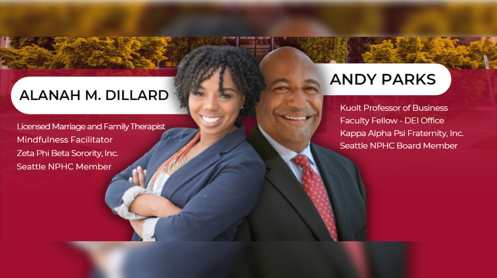 A flyer for the event, highlighting the two featured speakers