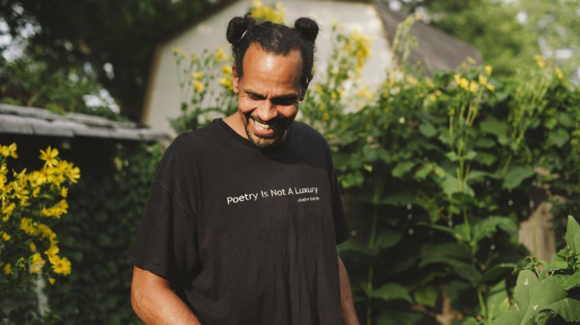 Much of Ross Gay's poetry is grounded in his love of nature and gardening.