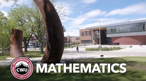 Technology building behind public art installation.