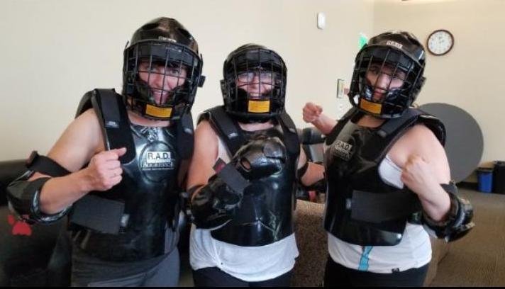 Three Ellensburg women who participated in the training in 2018.