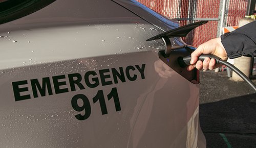 Fueling up CWU Police's new fully-electric patrol car