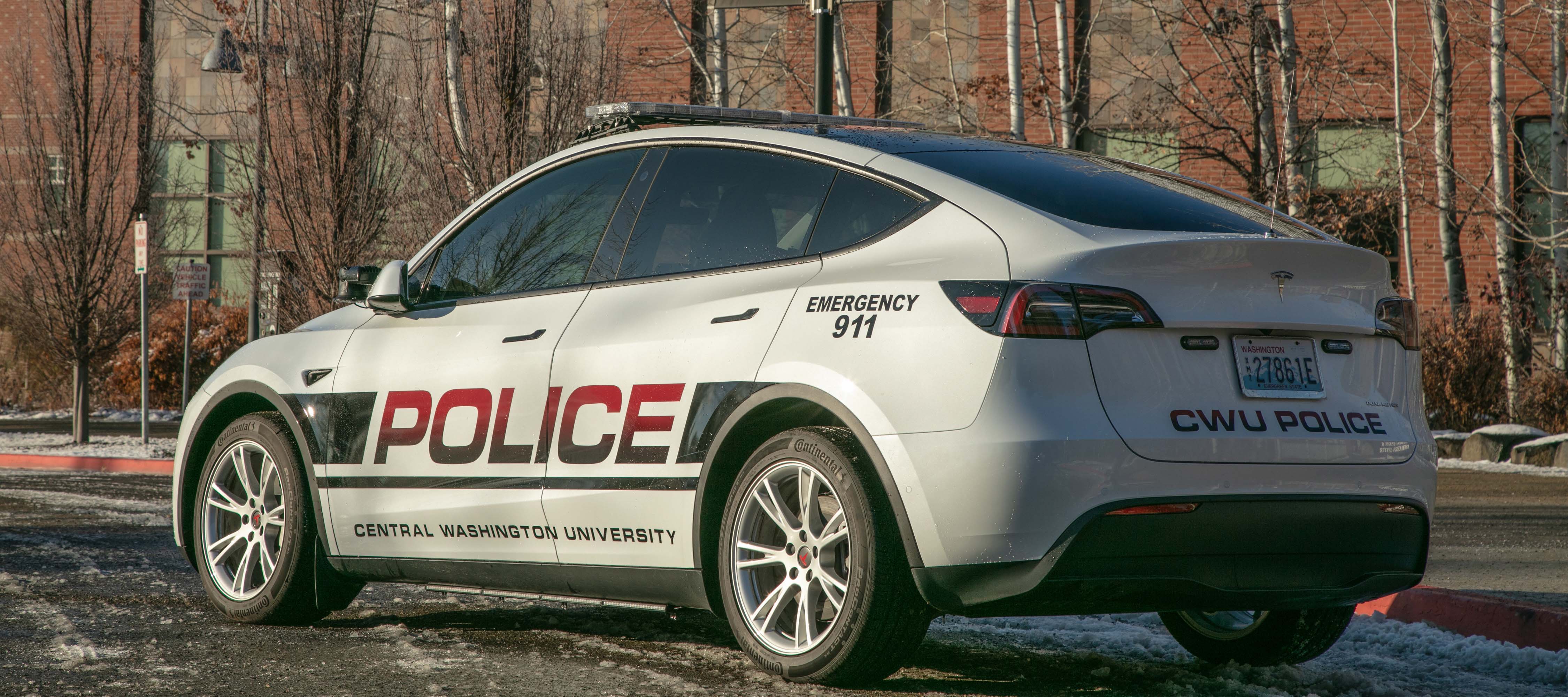 CWU Police Services' new Tesla patrol car