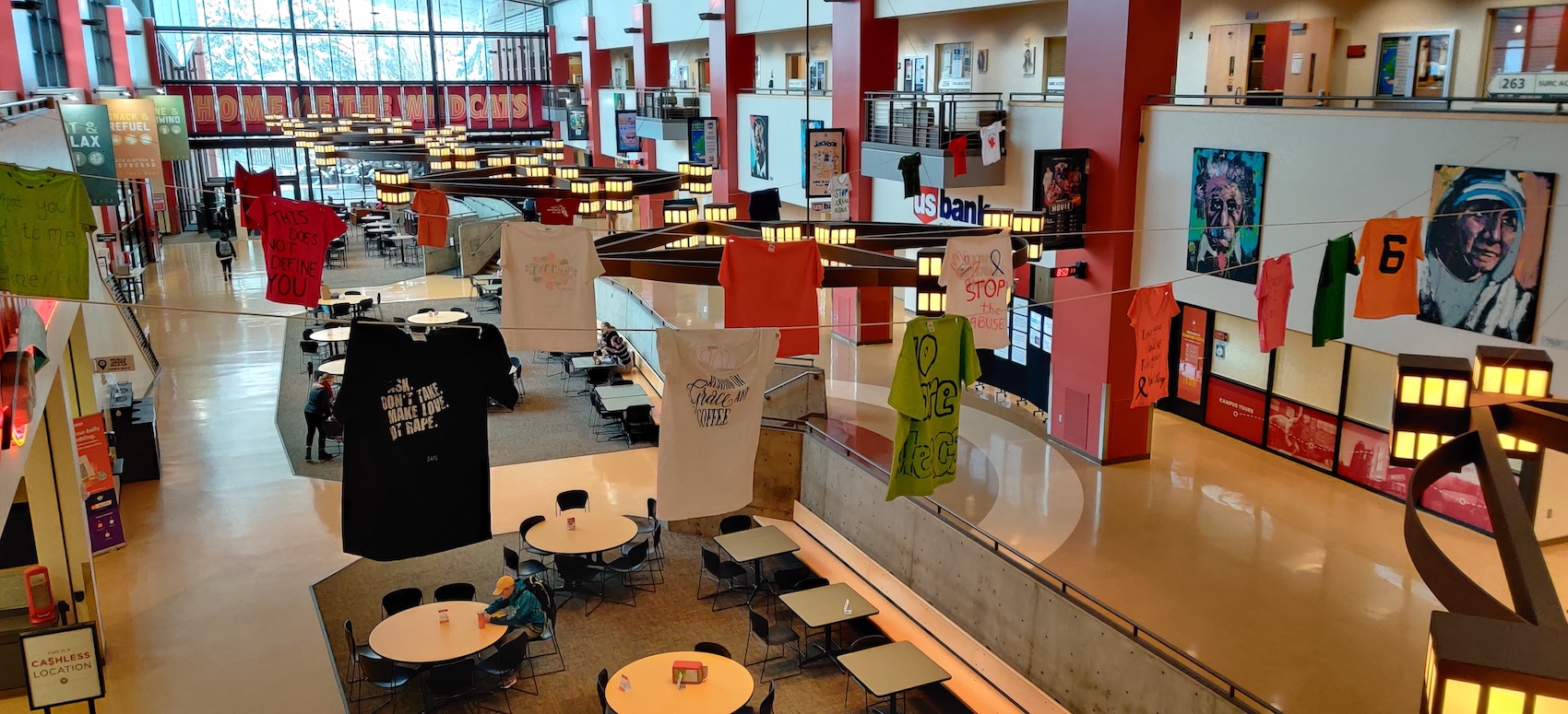 The Clothesline Project, a display honoring those who have been impacted by interpersonal violence