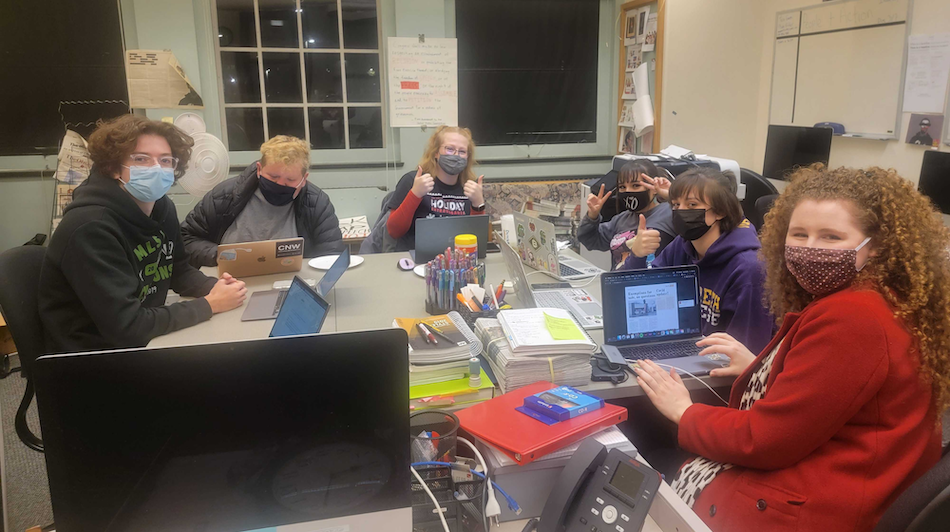 The Observer staff during their weekly design night