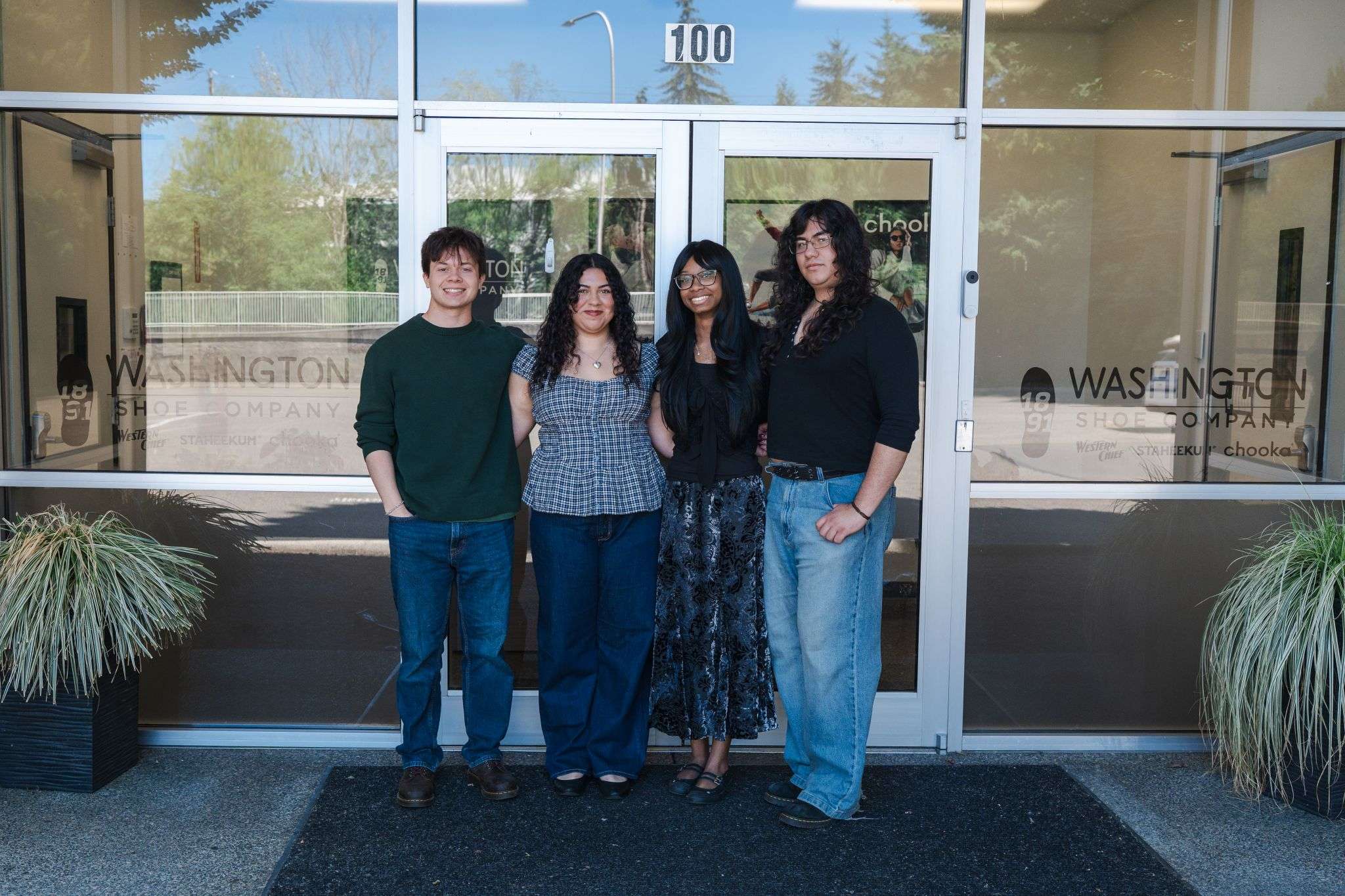 The CWU ATM interns pose at Washington Shoe Company