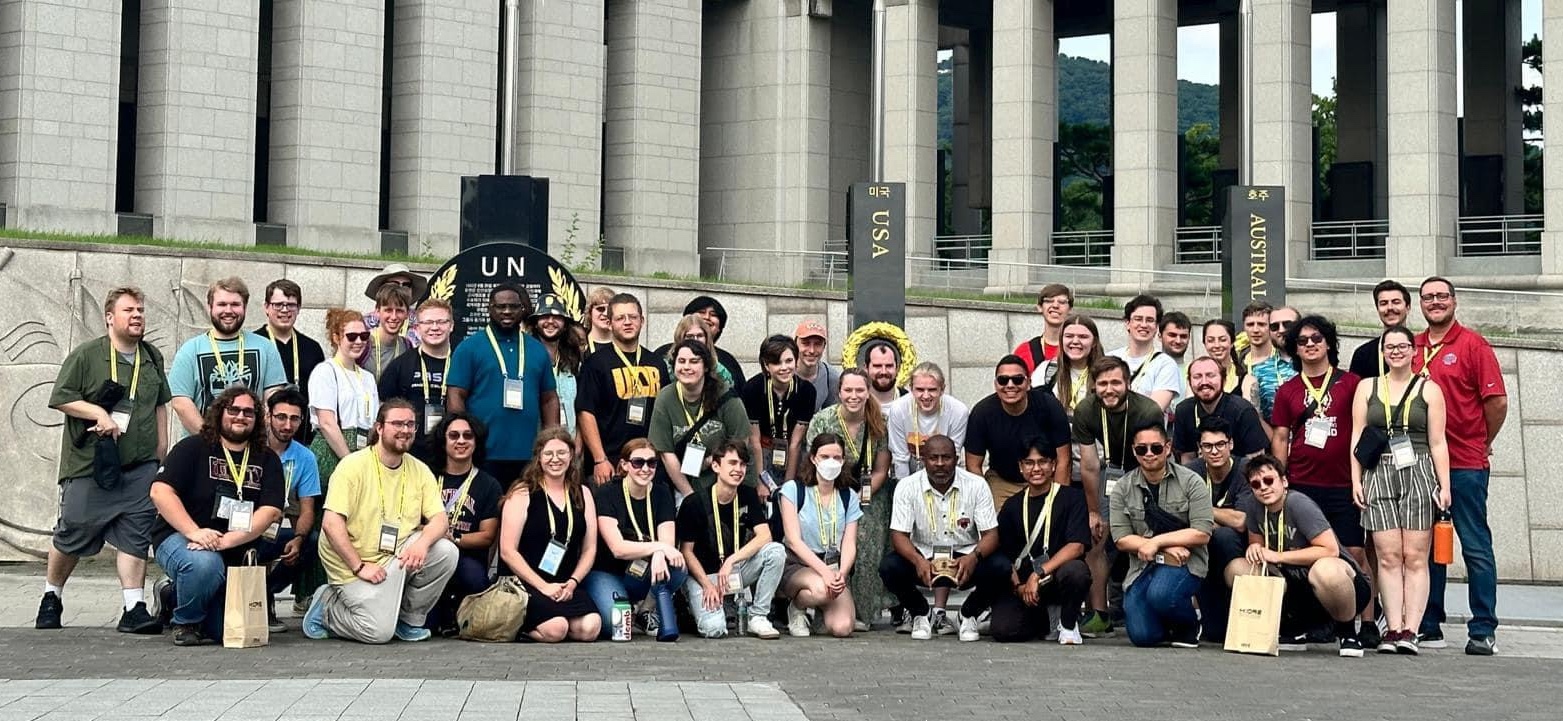 CWU Wind Ensemble group photo in Korea