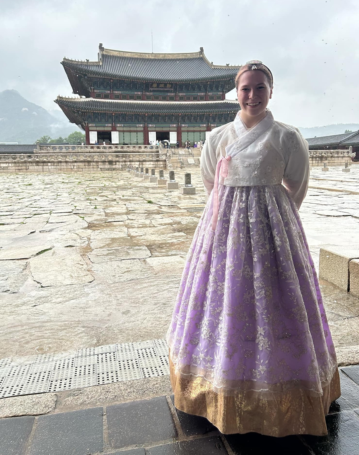 Liv Bills in traditional Korean garb