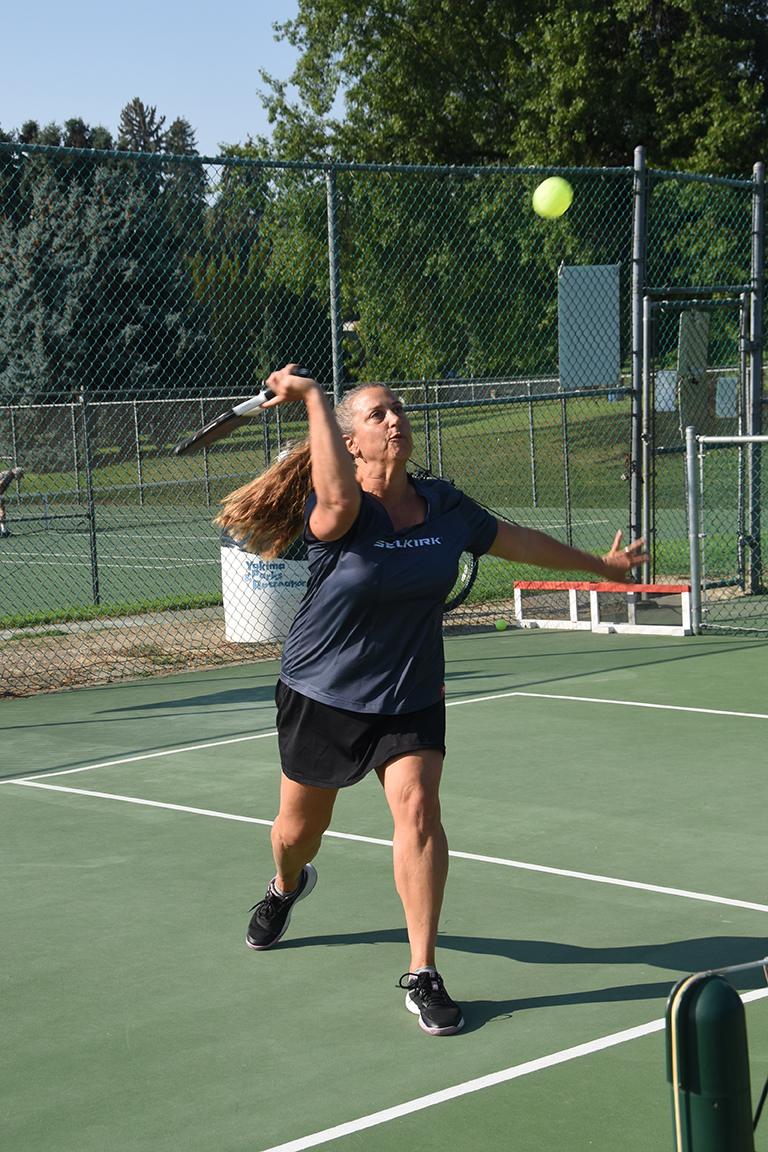 Danielle Polage lines up for an overhand slam at Franklin Park in Yakima