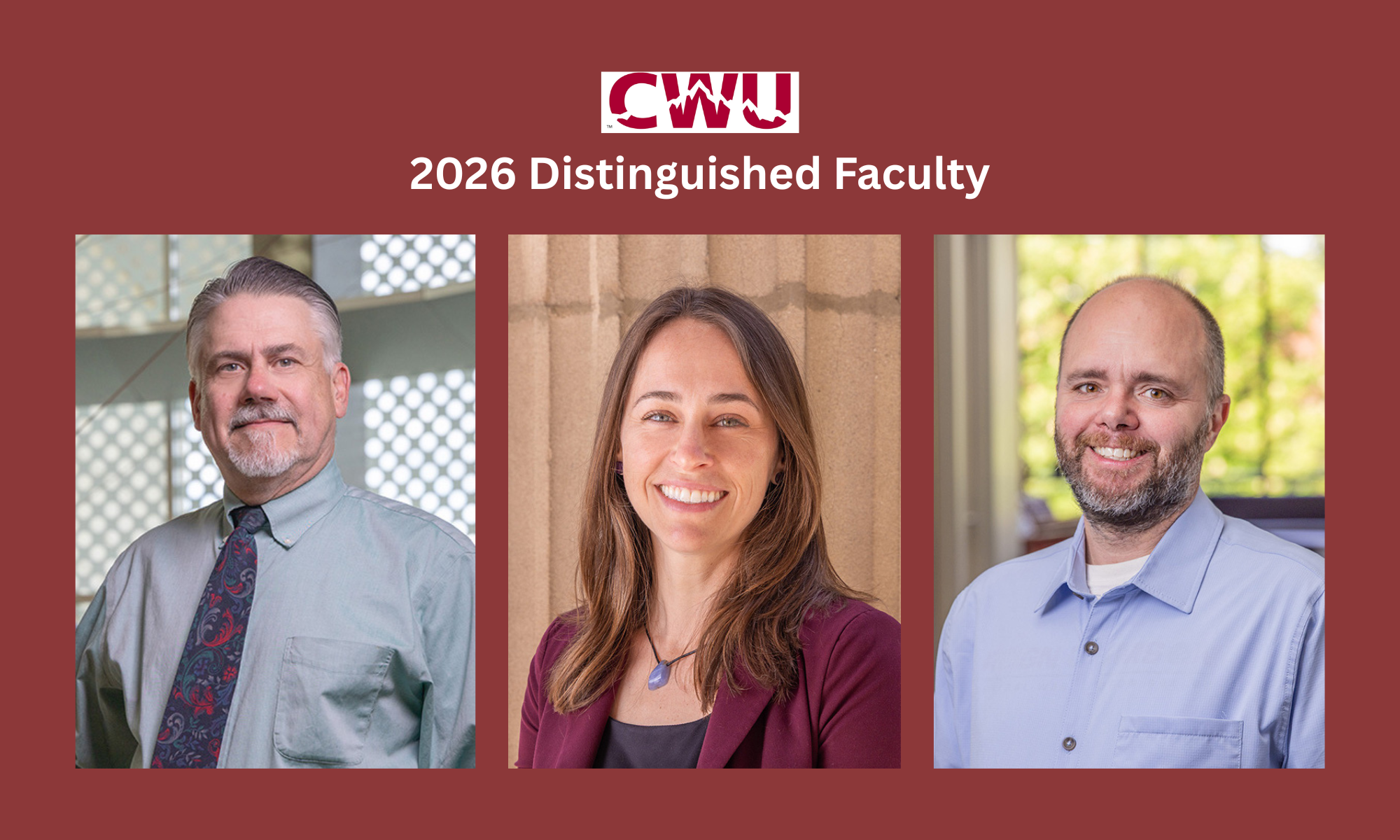 The three CWU Distinguished Faculty Award recipients