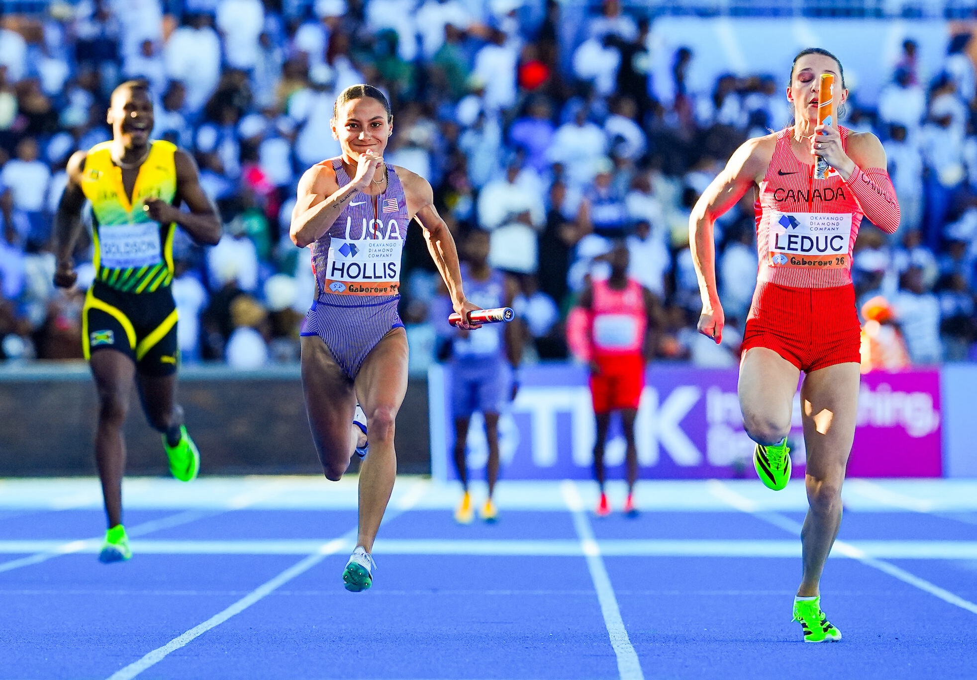 Former CWU sprinter E'Lexis Hollis ran with Team USA in early May.