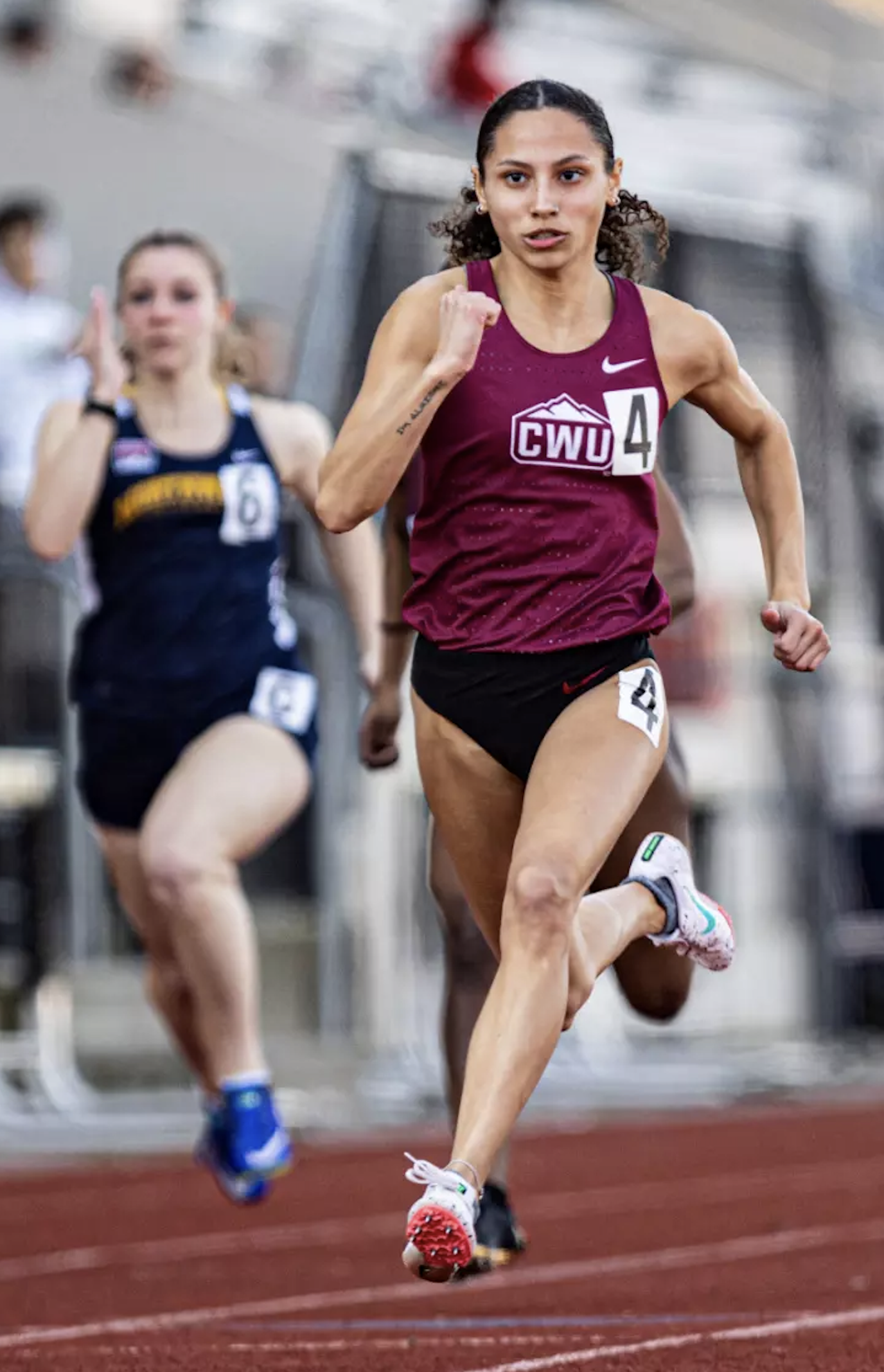 E'lexis Hollis competes earlier this season