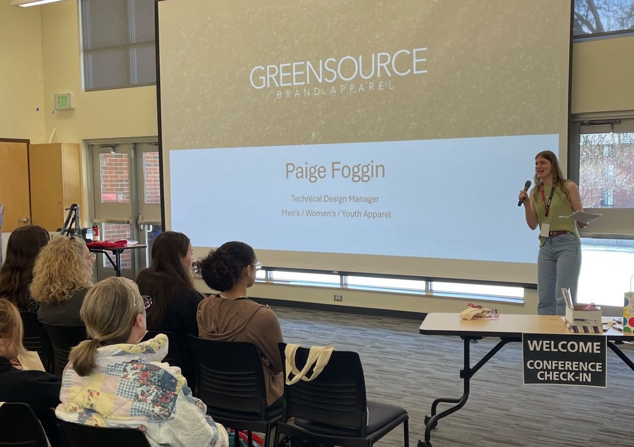 ATM alumna Paige Foggin speaks at the Fashion Industry Conference on April 19
