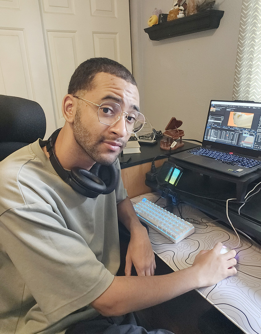 Daniel Walton working remotely as part of his internship