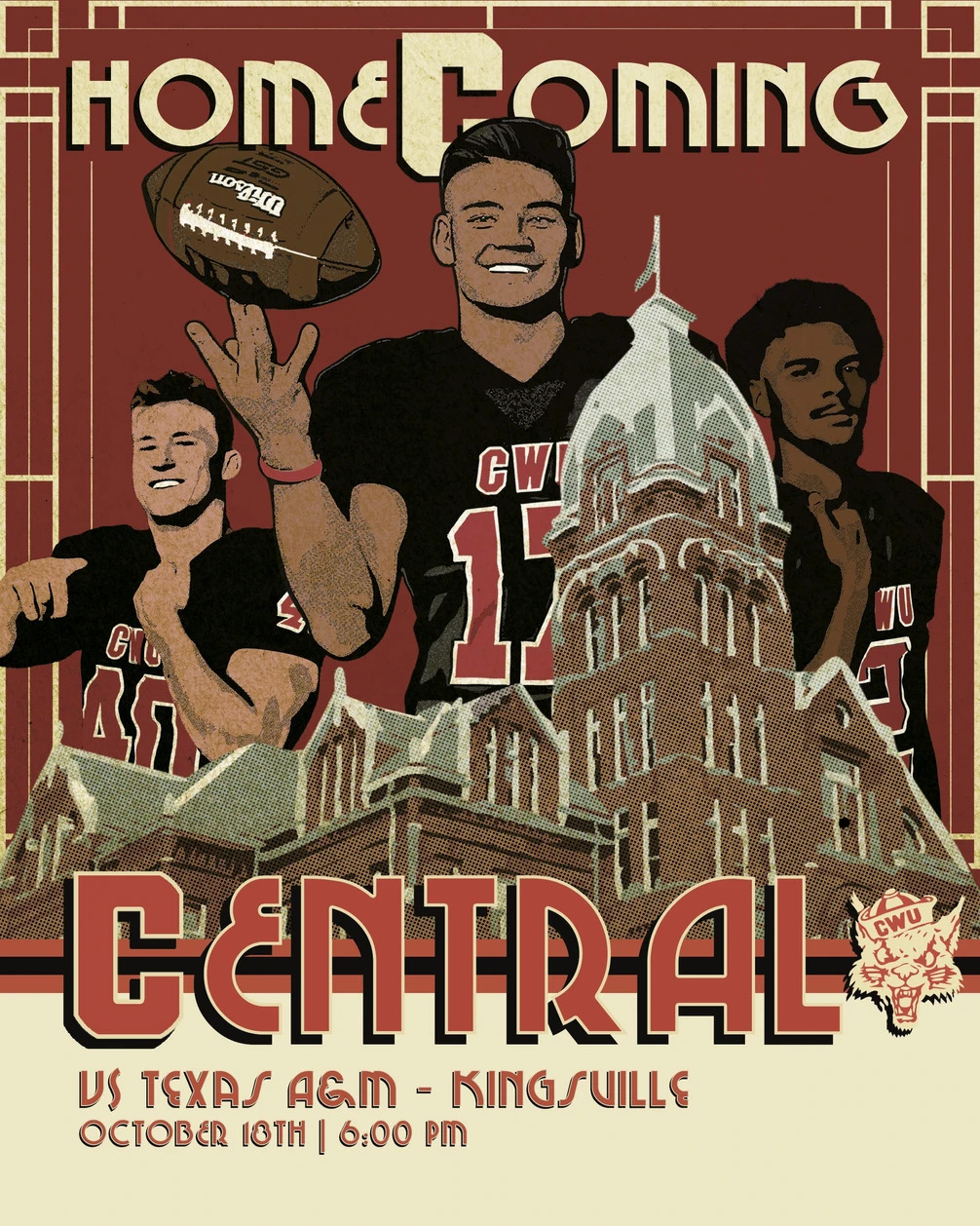 Ethan Magnaghi's homecoming poster for CWU Athletics