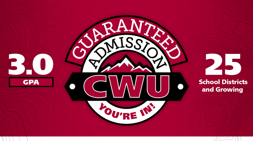 High school students who have at least a 3.0 GPA are guaranteed to be admitted to CWU.