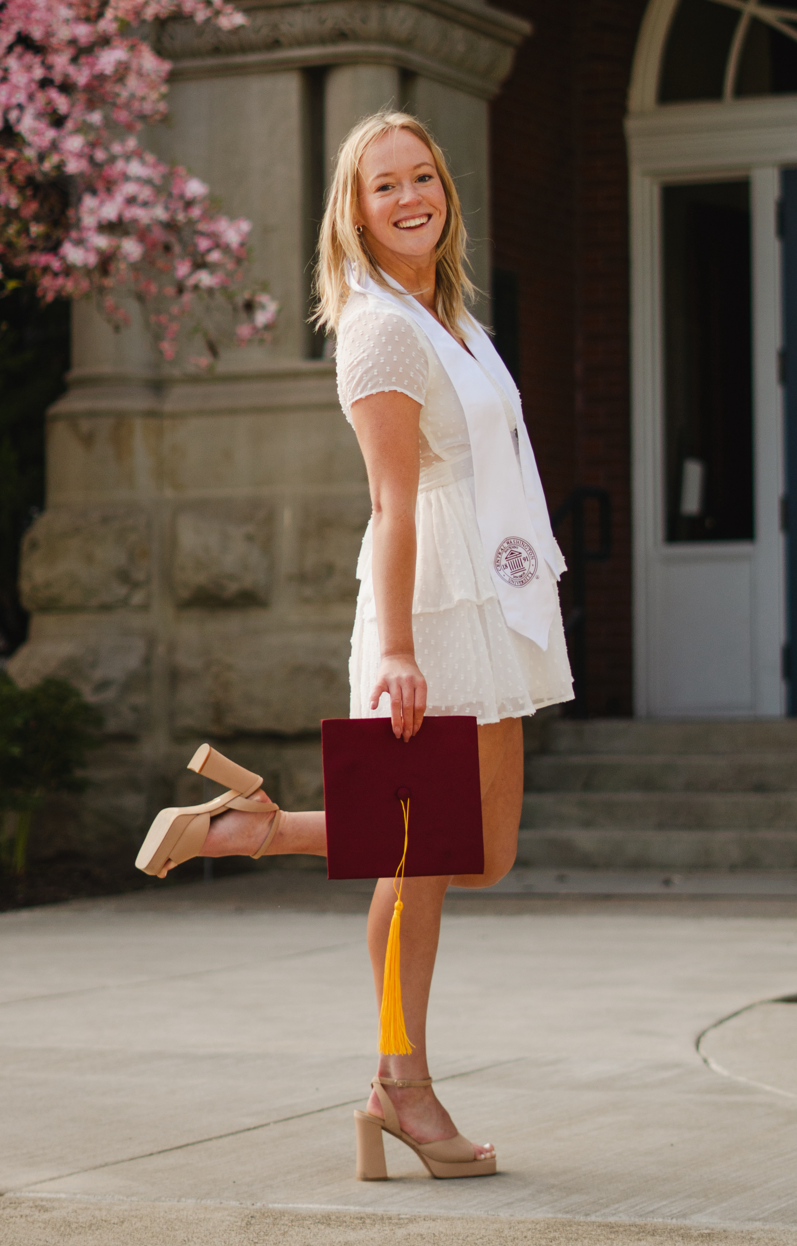 Haley Droppelman in graduation outfit