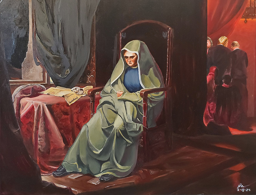 Jack Wyman painting titled The Betrayal of St. Javelin 