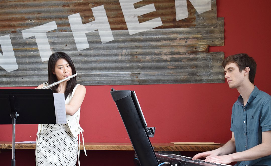 Jen Rhee playing the flute
