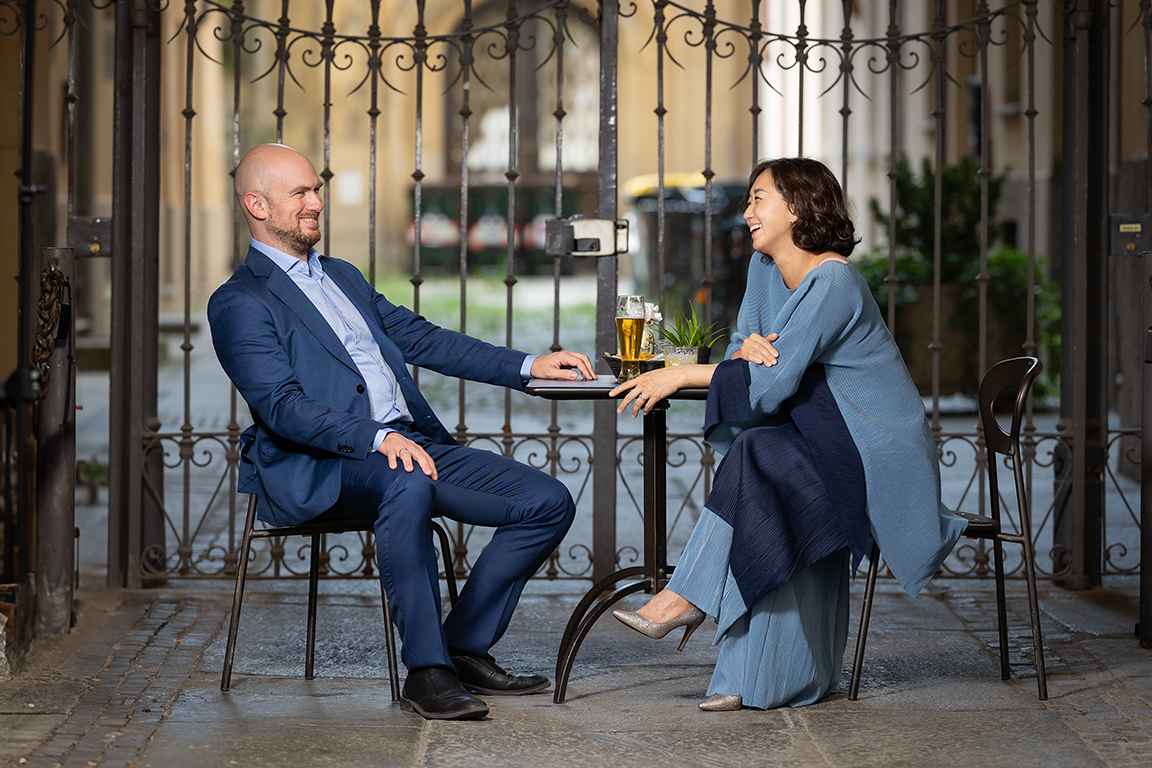 CWU music professors Yerin Kim and Brendan Shea in Italy.