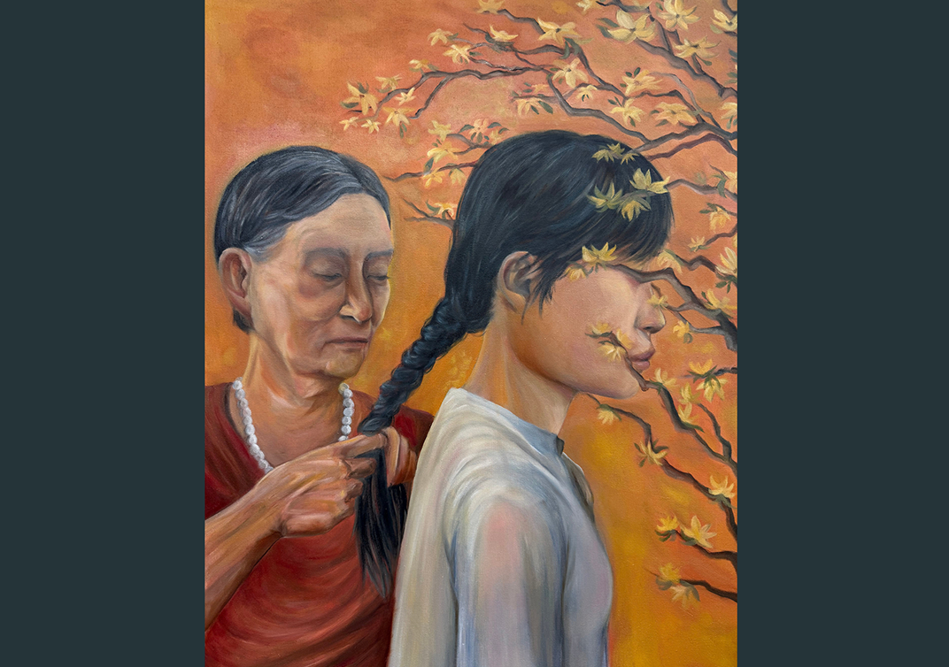 “Bà ngoại”, oil on canvas