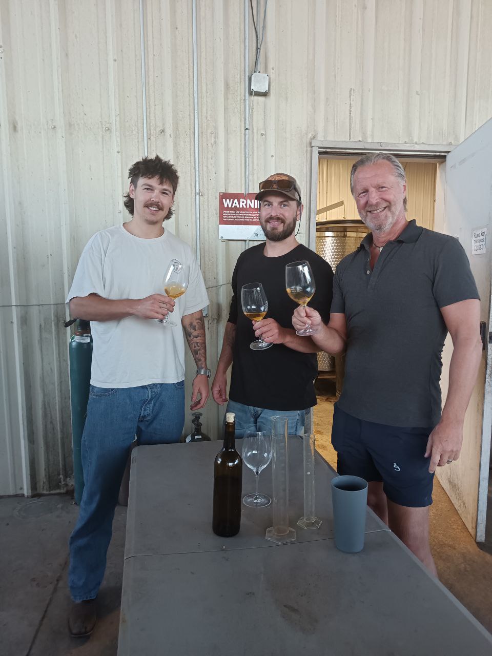 Lewis Bonjean and some mentors sipping wine for science
