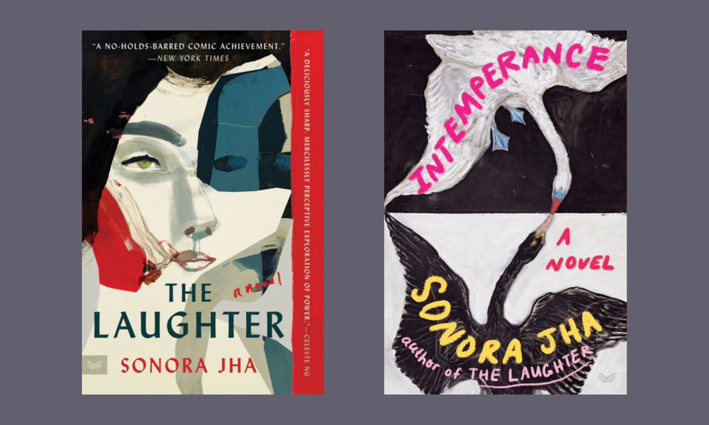 Two of Sonora Jha's book covers